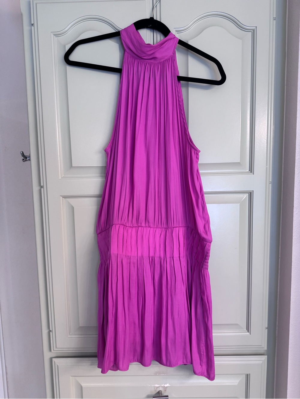 DO+BE Sleeveless High-Neck Fuchsia Halter Dress